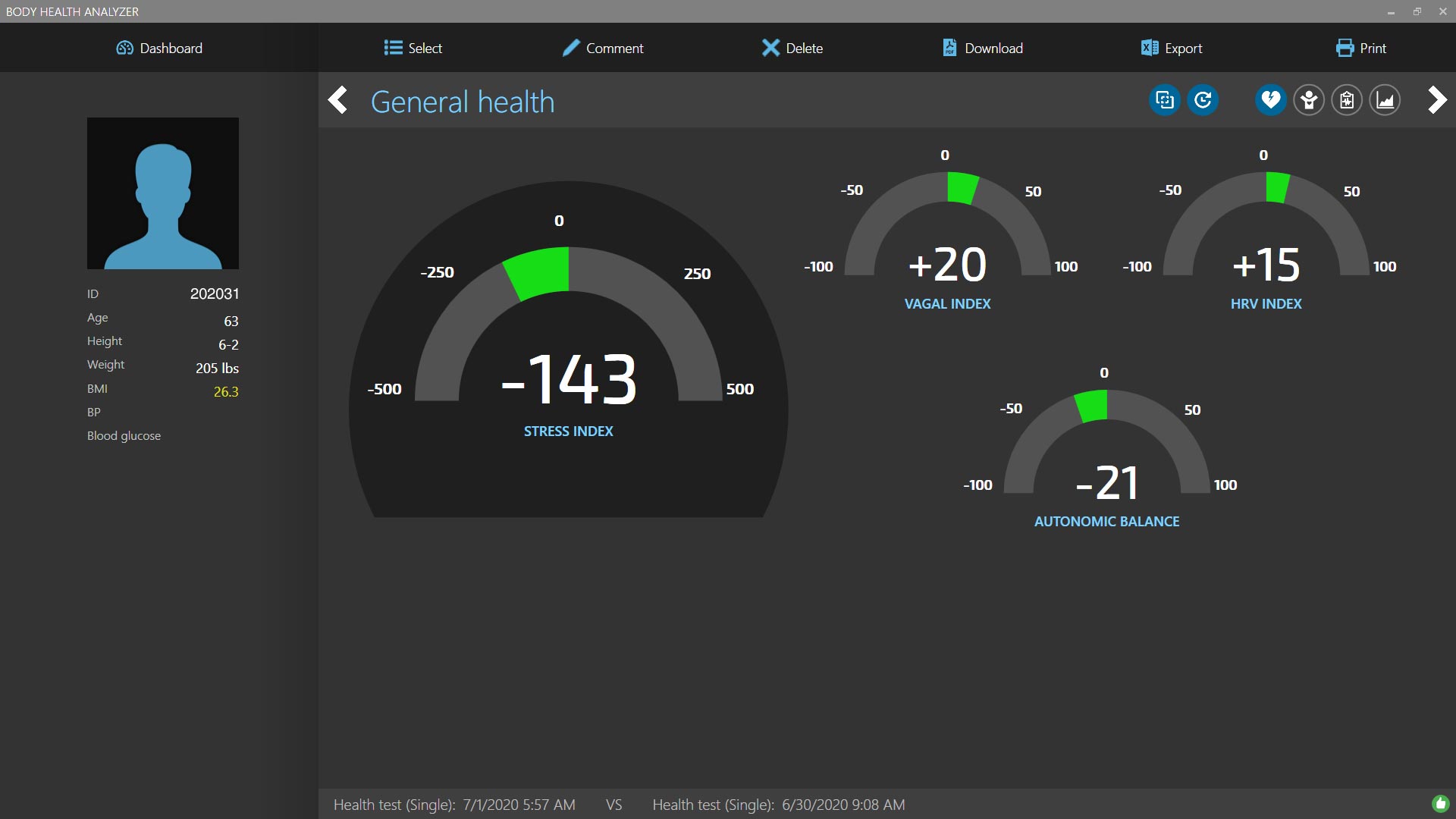 Body Health Analyzer Health State Assessement